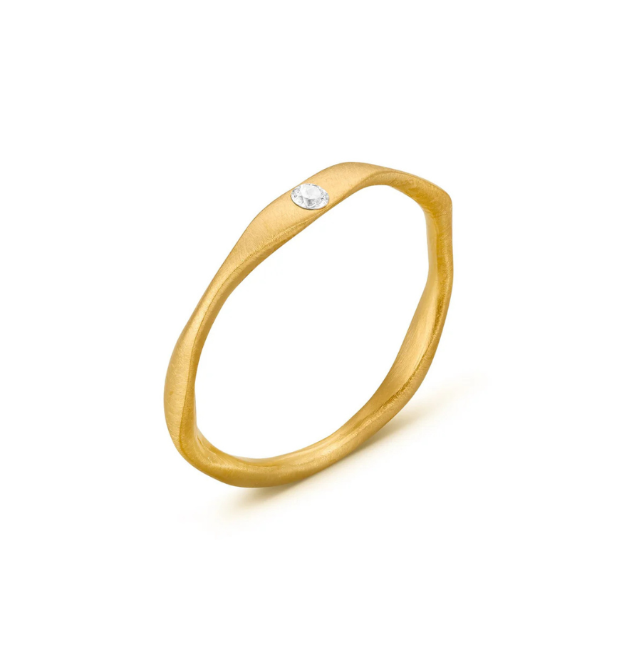 JOIDART-GARBET- Yellow-Gold Stick with Crystal Ring