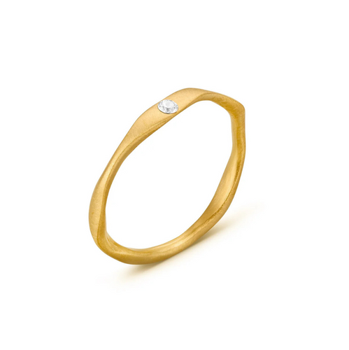 JOIDART-GARBET- Yellow-Gold Stick with Crystal Ring