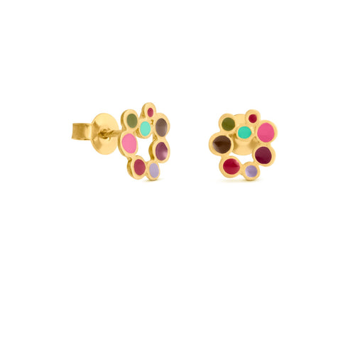 JOIDART-CANDY COLOURS- Small Red Dot Enamel Stud Earrings