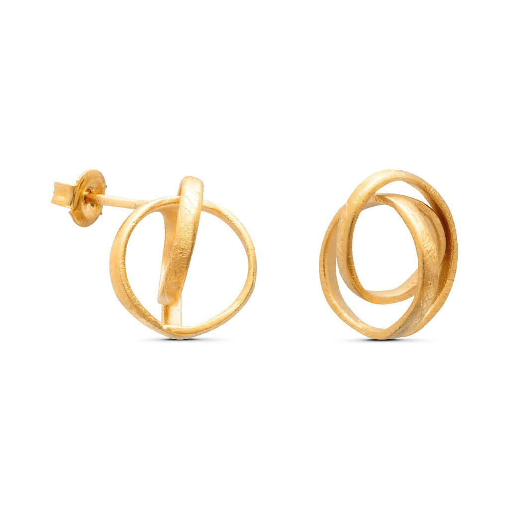 JOIDART-EMBOLIC- YG Sculptural Asymmetrical Design Stud Earrings