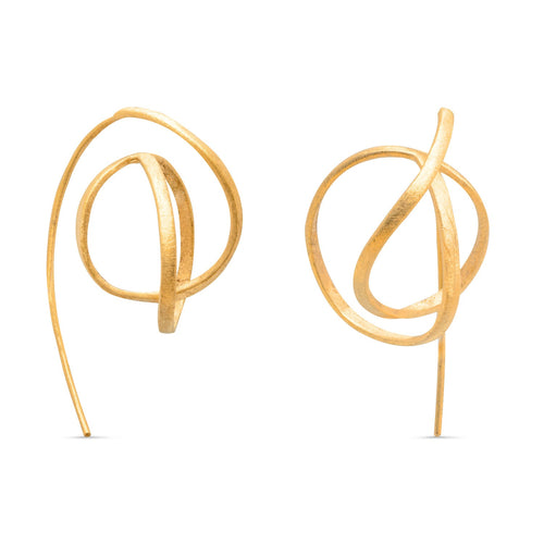 JOIDART-EMBOLIC- YG Medium Sculptural Asymmetrical Design Earrings
