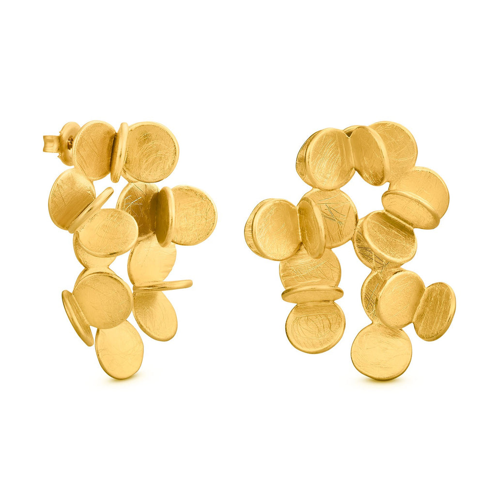 JOIDART-ARAI- YG Large Many Dot Stud Earrings