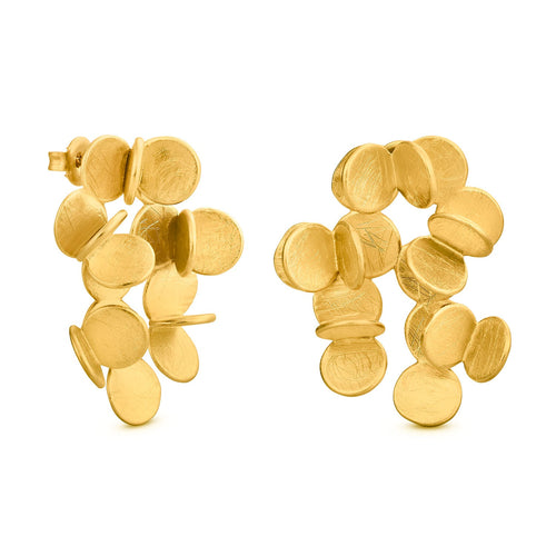 JOIDART-ARAI- YG Large Many Dot Stud Earrings