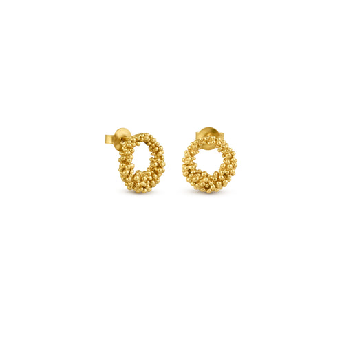 JOIDART-STARDUST- Yellow-Gold Hoop Stud Earrings