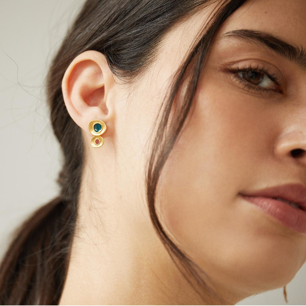 JOIDART-FAVORITA- Enamel 2 dot stud earrings