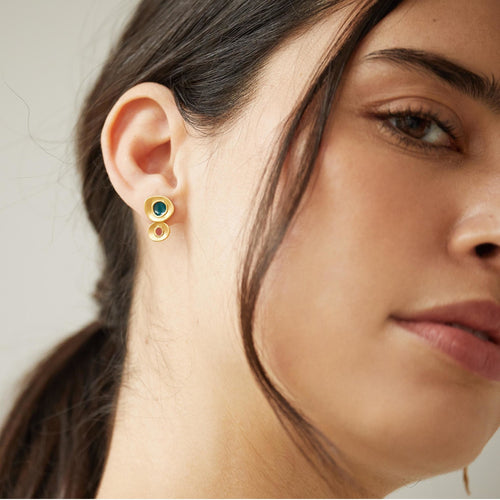 JOIDART-FAVORITA- Enamel 2 dot stud earrings