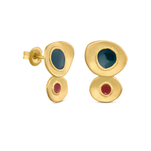 JOIDART-FAVORITA- Enamel 2 dot stud earrings