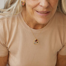 Load image into Gallery viewer, JOIDART-ALEGRIA- Yellow-Gold small oval with Murano crystals Pendant