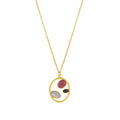 JOIDART-ALEGRIA- Yellow-Gold small oval with Murano crystals Pendant
