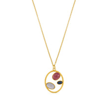 Load image into Gallery viewer, JOIDART-ALEGRIA- Yellow-Gold small oval with Murano crystals Pendant
