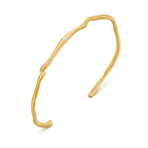 JOIDART-GARBET- Yellow-Gold Stick Branch With Crystal Bangle