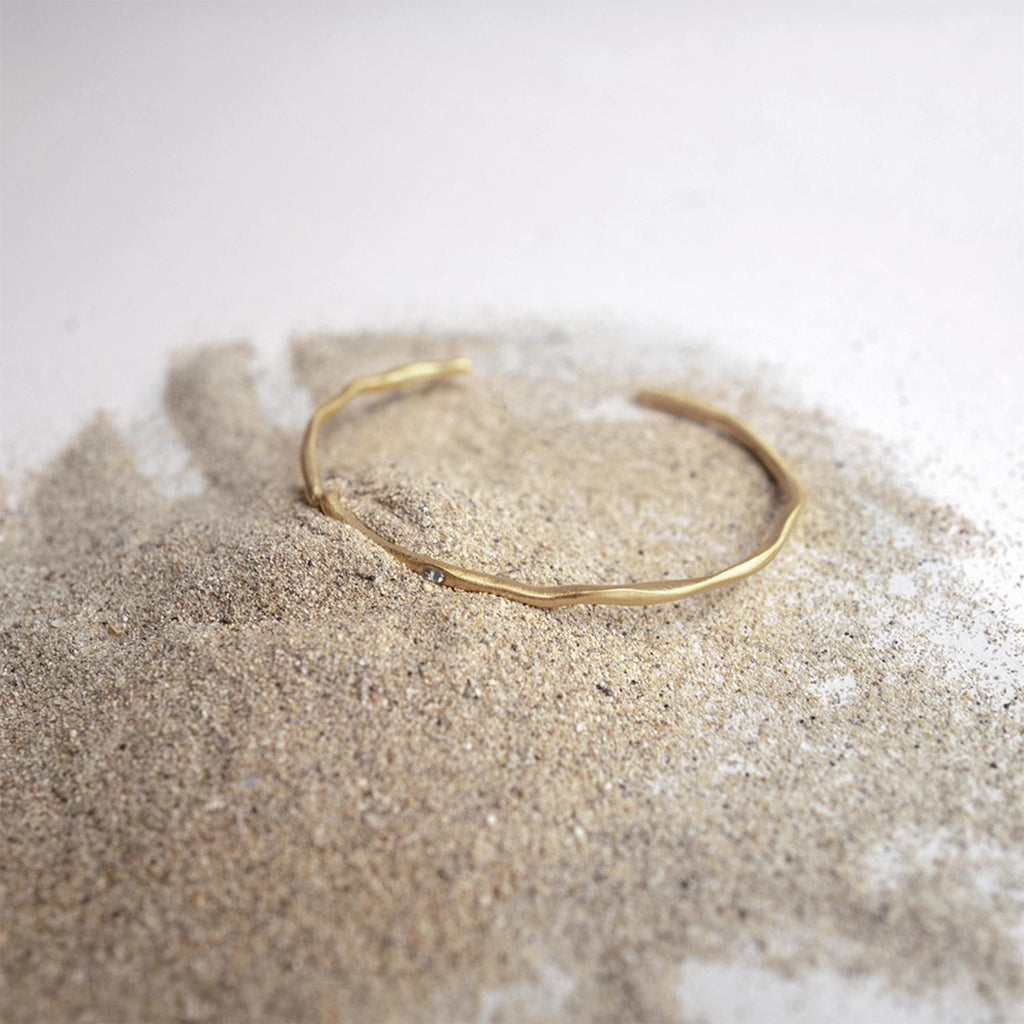 JOIDART-GARBET- Yellow-Gold Stick Branch With Crystal Bangle