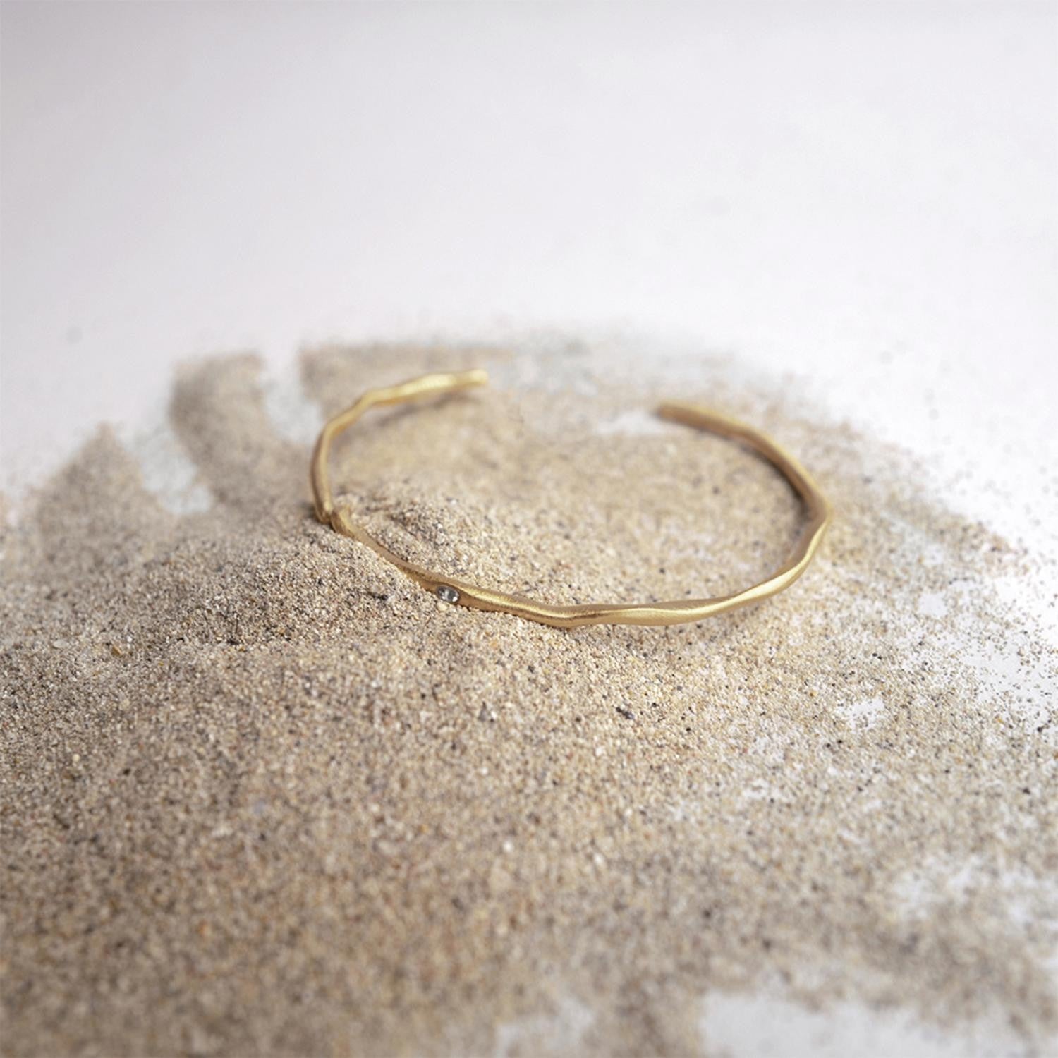 JOIDART-GARBET- Yellow-Gold Stick Branch With Crystal Bangle