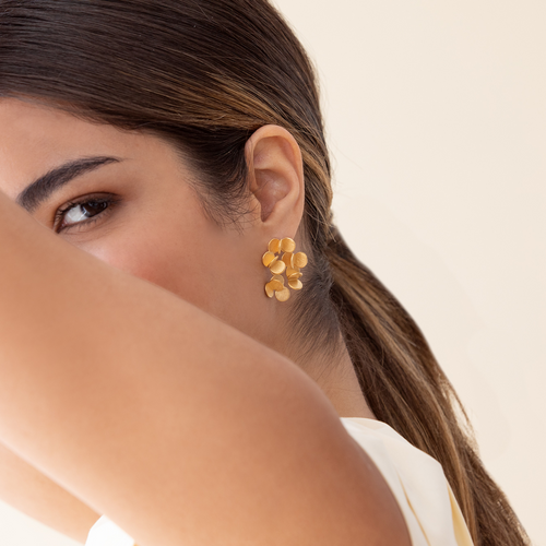 JOIDART-ARAI- YG Large Many Dot Stud Earrings