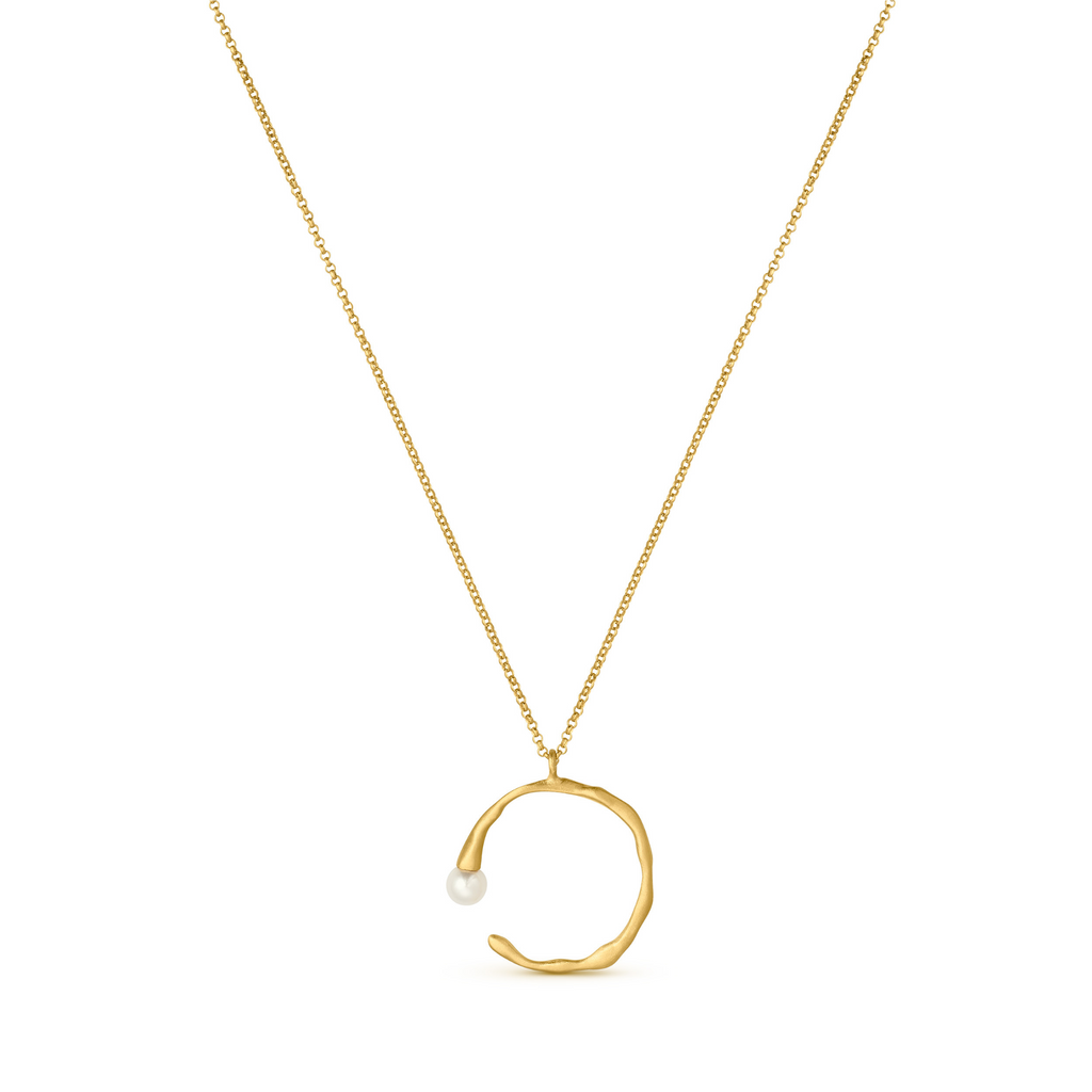 JOIDART-ECLAT-YG Half Moon with Murano Glass Pearl Necklace