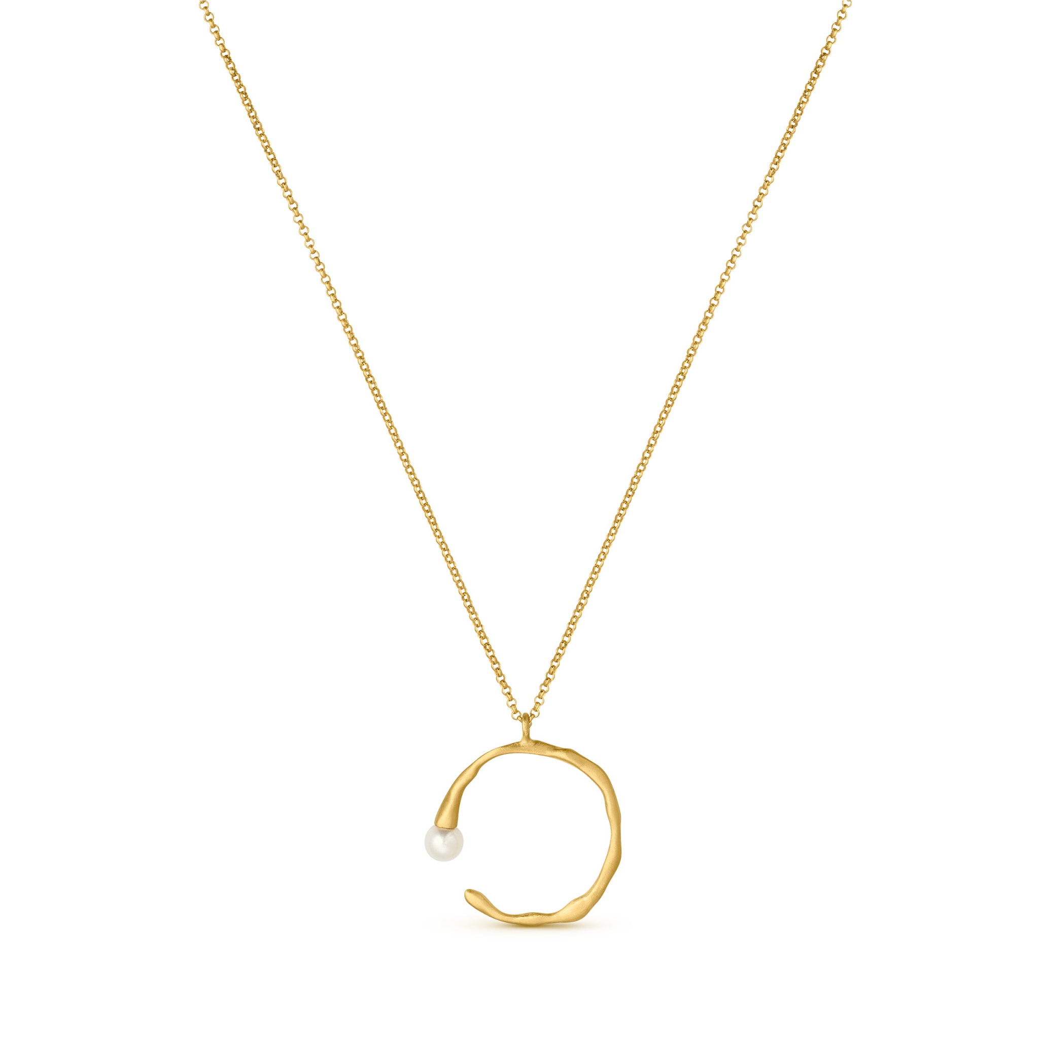 JOIDART-ECLAT-YG Half Moon with Murano Glass Pearl Necklace