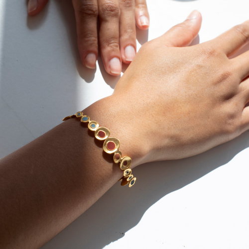 JOIDART-FAVORITA-YG Enamel Colourful Dot Long Bracelet