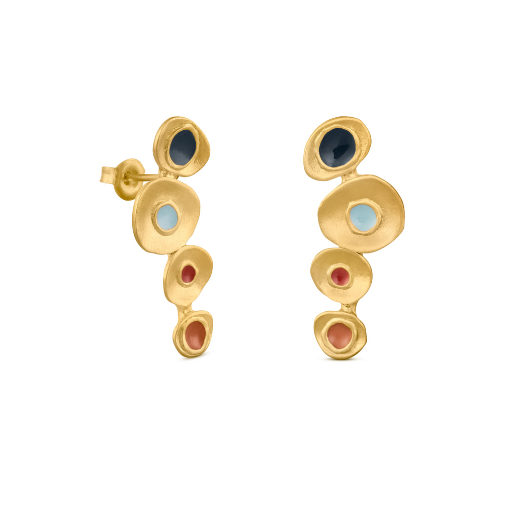 JOIDART-FAVORITA- Enamel Colors Four Dot Stud Earrings