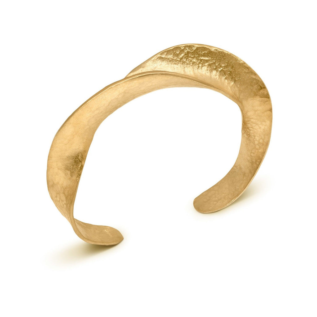 JOIDART-INFINITE LOVE- YG Twisted hammered Gold Bangle