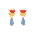 JOIDART-SOMNI-YG-Red and Blue Drop Stud Earrings