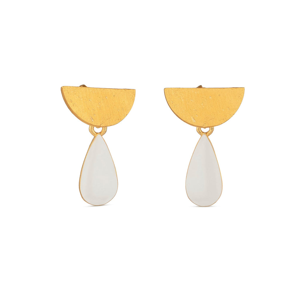 JOIDART-SOMNI-YG White drop Earrings