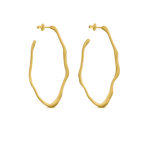 JOIDART-CLARA- YG Medium Uneven Hoop Earrings
