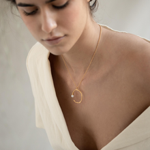 Load image into Gallery viewer, JOIDART-ECLAT-YG Half Moon with Murano Glass Pearl Necklace
