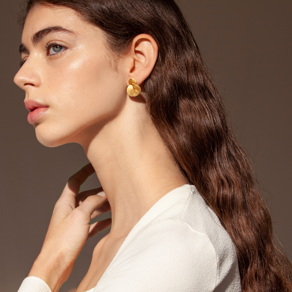 JOIDART-TAGLIO-YG Stud+dangling Circle Earrings