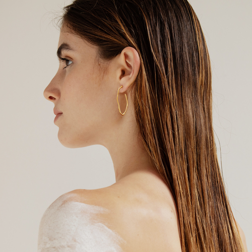 JOIDART-CLARA- YG Medium Uneven Hoop Earrings