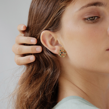 Load image into Gallery viewer, JOIDART-CANDY MOON-Blue Dot Enamel Full Circle Stud Earrings