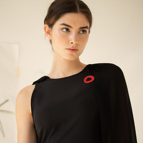 JOIDART-MIRÓ- Red Circle Brooche