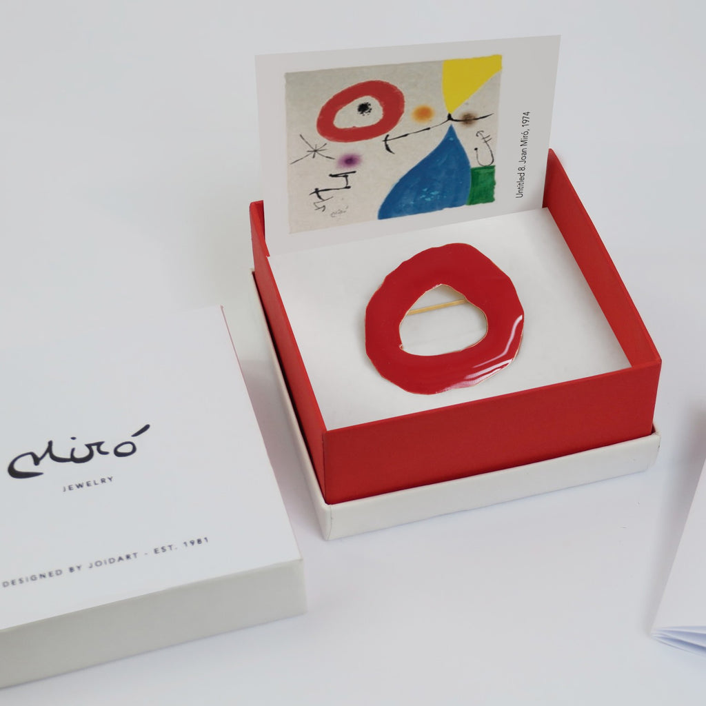 JOIDART-MIRÓ- Red Circle Brooche