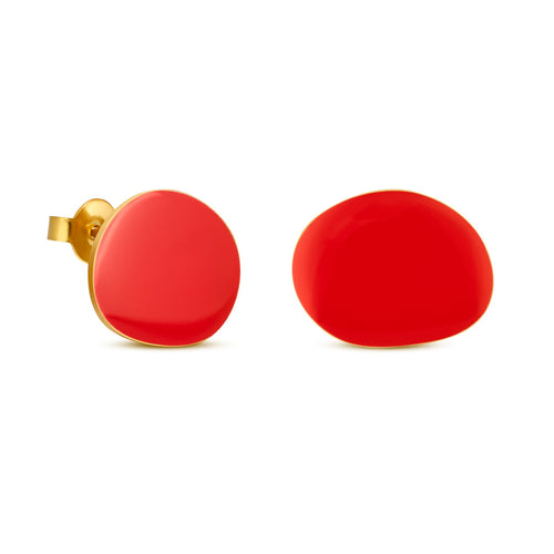 JOIDART-MIRÓ- Red Circle Stud Earrings