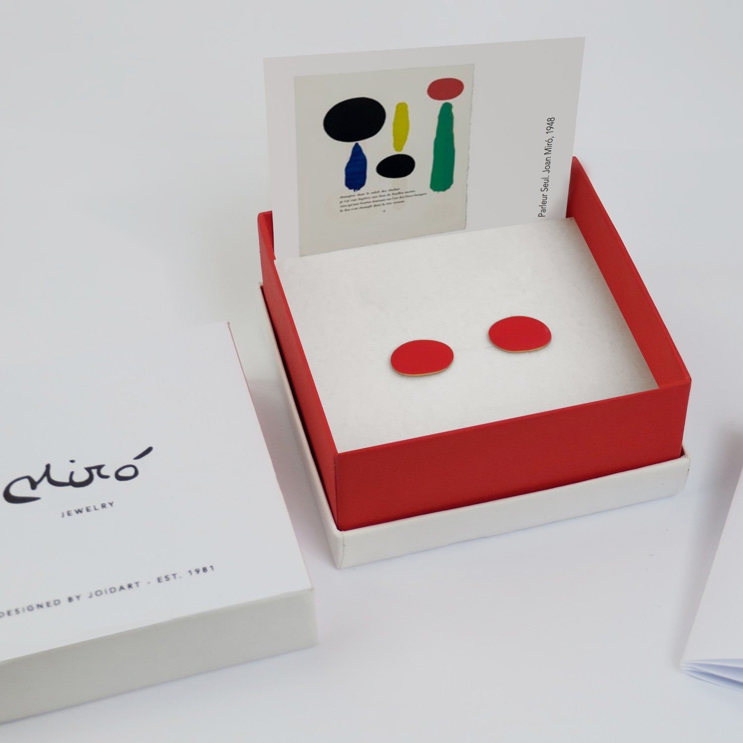 JOIDART-MIRÓ- Red Circle Stud Earrings