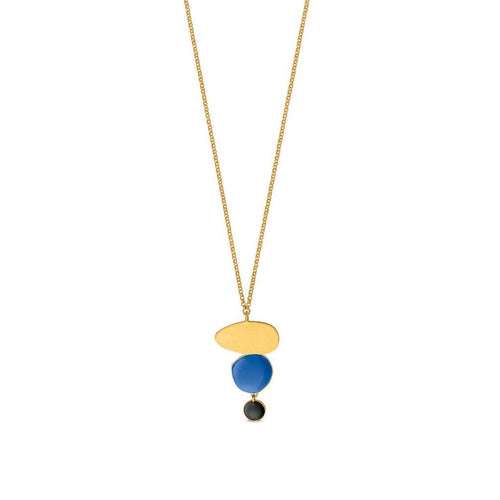 JOIDART-MIRÓ- YG Blue Triple Necklace