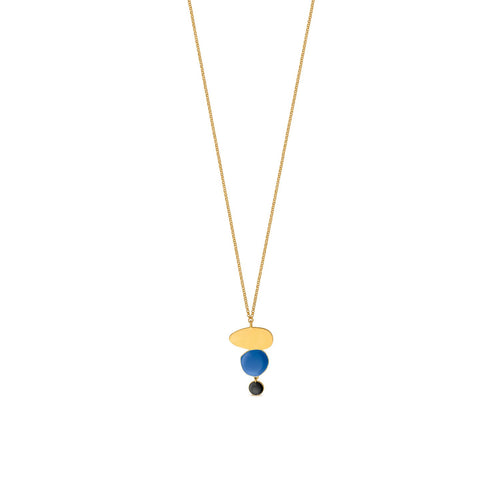 JOIDART-MIRÓ- YG Blue Triple Necklace