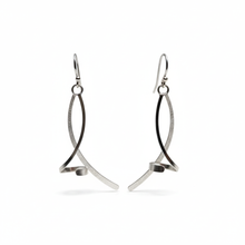 Load image into Gallery viewer, Silver Stick and Twist Earrings