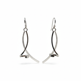 Silver Stick and Twist Earrings