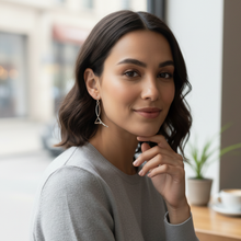 Load image into Gallery viewer, Silver and Rose-Gold Stick and Twist Earrings