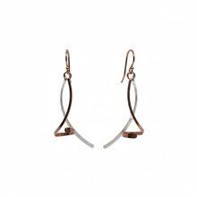 Load image into Gallery viewer, Silver and Rose-Gold Stick and Twist Earrings