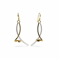 Silver and Yellow-Gold Stick and Twist Earrings