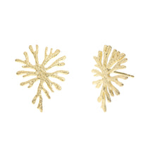 Load image into Gallery viewer, Yellow-Gold Coral Stud Earrings