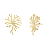 Yellow-Gold Coral Stud Earrings