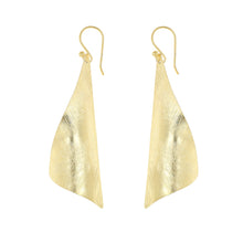 Load image into Gallery viewer, Yellow-Gold Curved Leaf Earrings