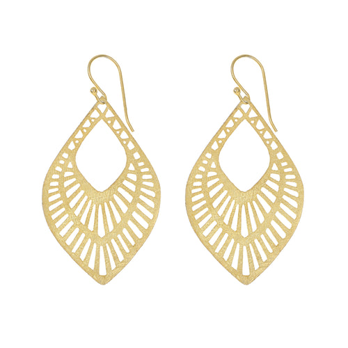 Yellow-Gold Dangling Bohemian Earrings