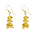 Yellow-Gold Dangling Leaves Earrings