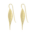 Yellow-Gold Eucalyptus Leaf Earrings