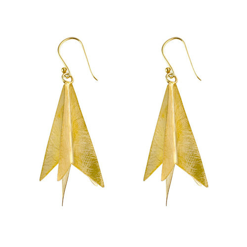 Yellow-Gold Geometric Dangling Earrings