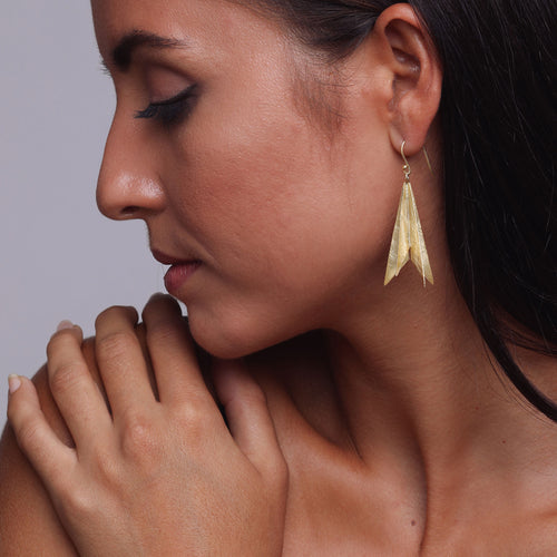 Yellow-Gold Geometric Dangling Earrings