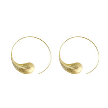Load image into Gallery viewer, Yellow-Gold Hoop with a Drop Earrings